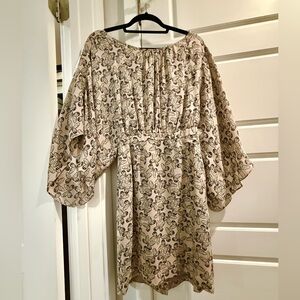 NWOT Addison Story Sz Sm Butterfly Pattern Silk Kimono Sleeve Dress